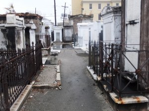An alley in a city of the dead. *